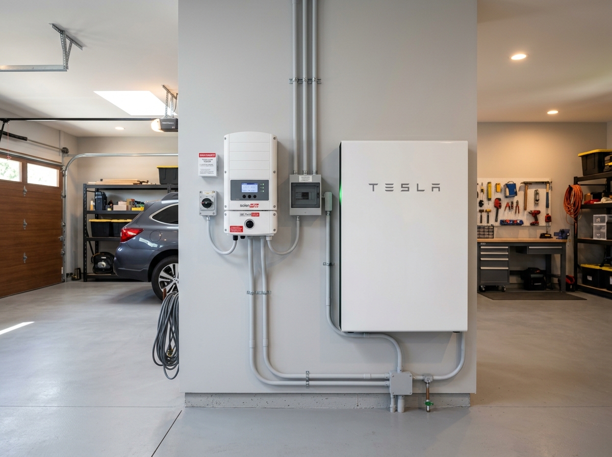 Tesla Powerwall and Sungrow home battery storage system